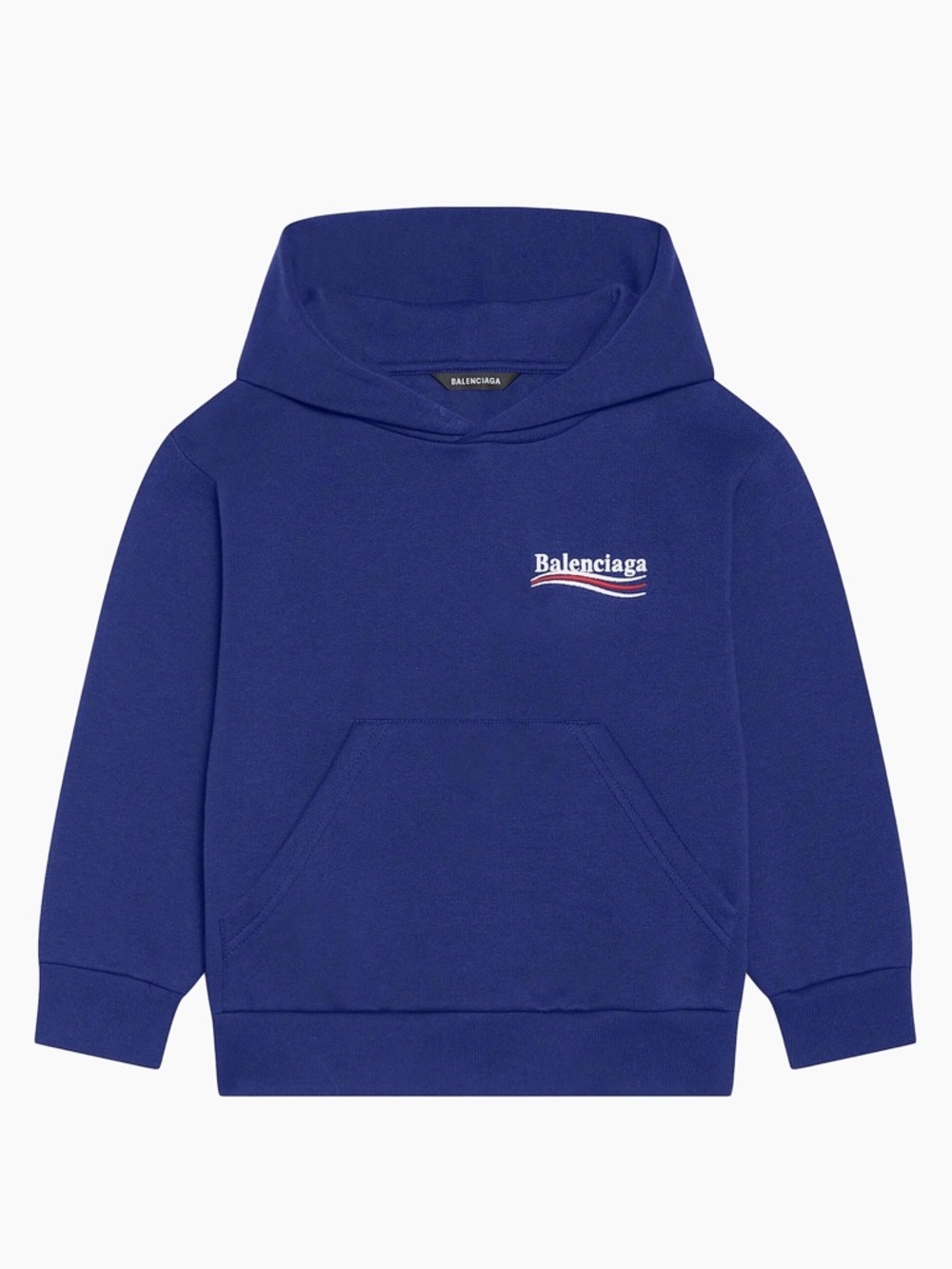 Balenciaga Kid's Political Campaign Hoodie Navy Pullover Hoodie ( Size : 8 )
